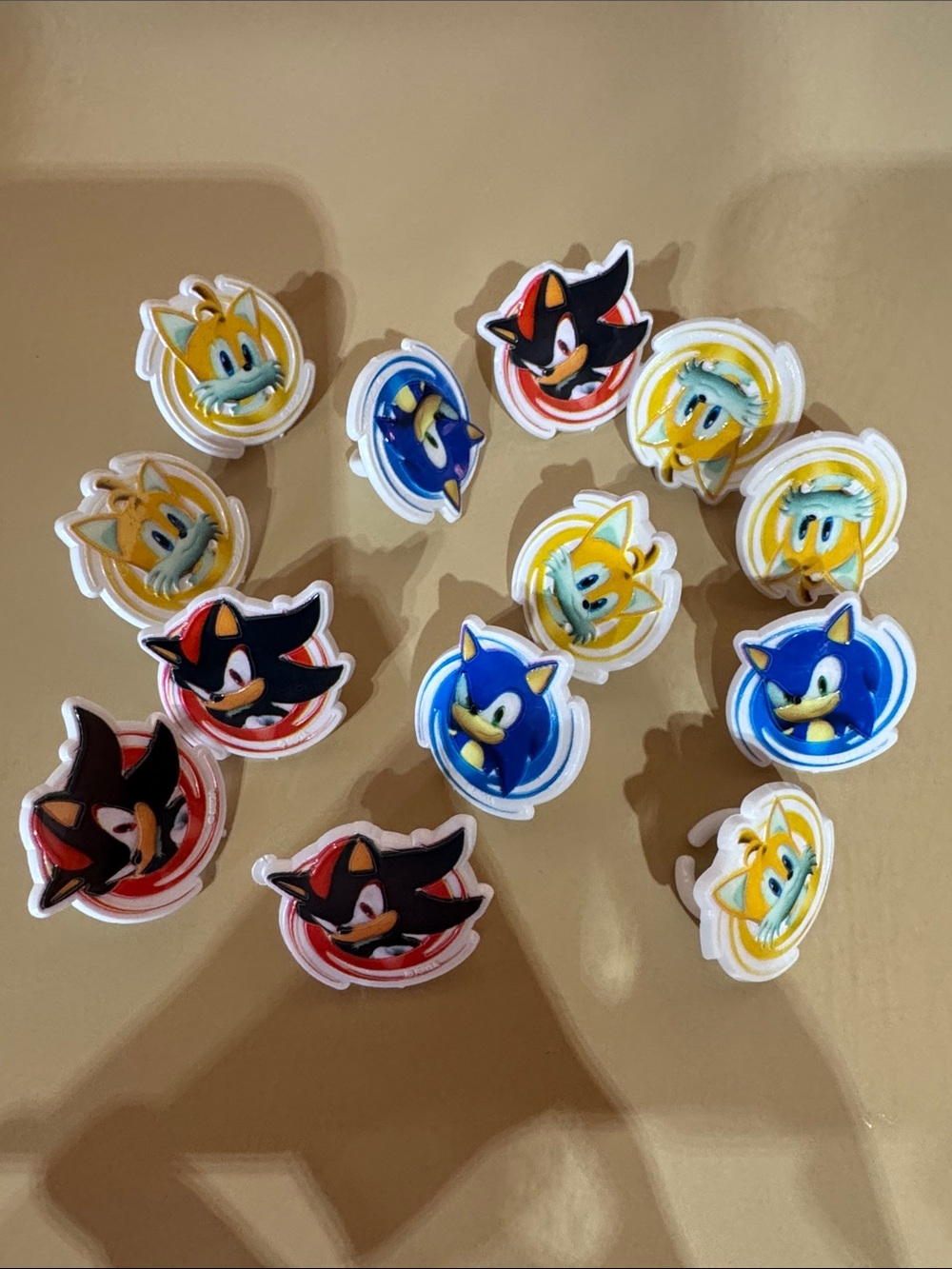 Sonic Themed Kids Ring Party Favors - Blue, Yellow & Black Options